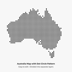 Stylized Australia Map vector background, with Dot Circle Pattern © Puake