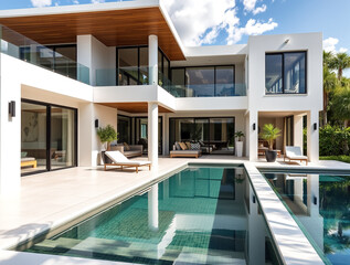 modern luxury villa hotel resort exterior