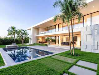 modern luxury villa hotel resort exterior