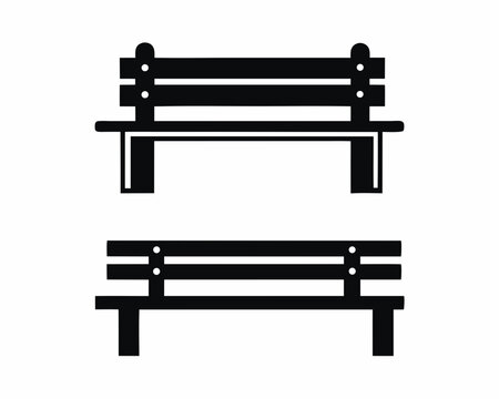 recommend clip art: Bench vector silhouette illustration isolated on white background