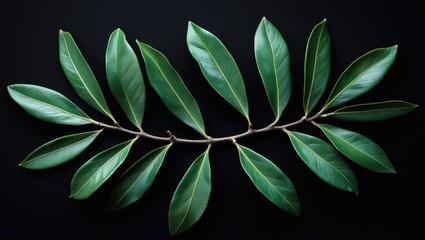 Obraz premium Olive branch set against a plain background