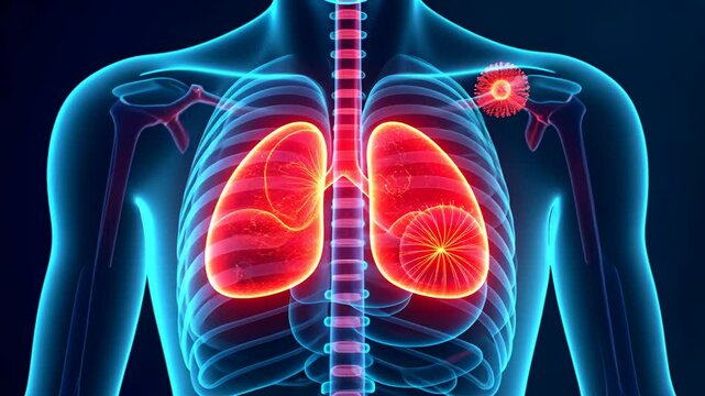 Scanning infections, tissue analysis, immune response. Disease detection. Pathogens attack vital organs. White blood cells battle infection. Diagnostic technology aids recovery.