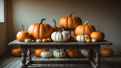 Pumpkins placed within a room