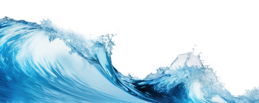 white splashing ocean water wave isolated on white or transparent png