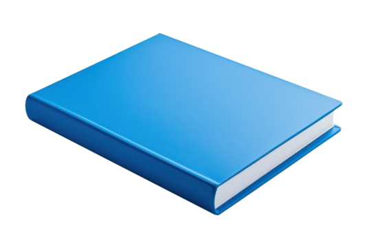 blue covered blank book isolated isolated on white or transparent png
