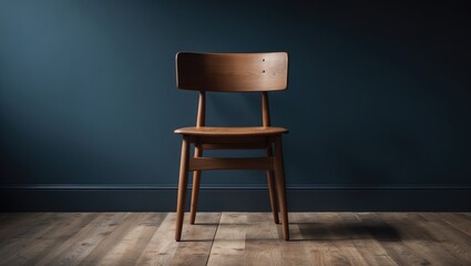 Traditional wooden chair placed on a wooden flooring