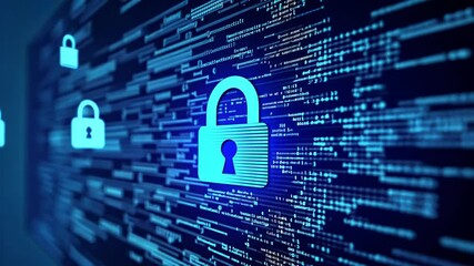 Security terminal, access control, data protection. Digital security. Systems lock during breach incidents. Encryption ensures data confidentiality. Authentication protocols enhance network defense. - Powered by Adobe