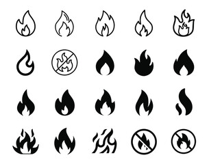 Minimalistic vector fire icon design, perfect for web and app interfaces, showcasing modern and clean graphics for dynamic visual communication