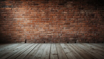 Fototapeta premium Classic room adorned with a brick wall, nostalgic background
