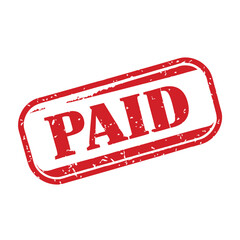 Red paid rubber stamp vector design