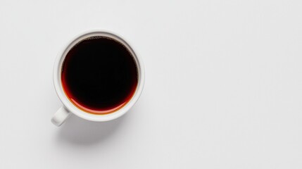A cup of coffee on a white background.