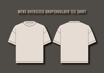 oversized t shirt vector tee Shirt fashion flat drawing illustration template template Art & Illustration