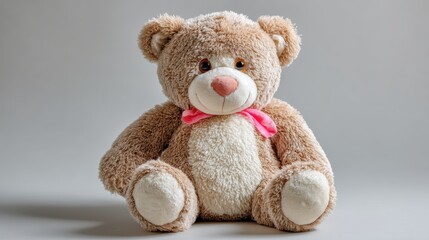 Obraz premium a soft plush teddy bear on a white isolated background, cute and comforting texture