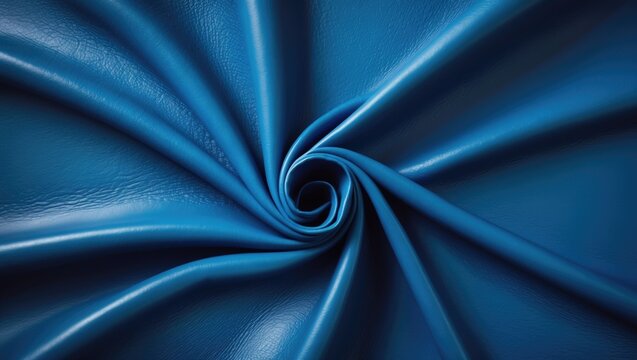 Blue leather fabric texture backdrop. Design material for textiles and decor.