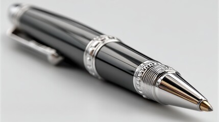 a high-end pen on a white isolated background, sleek and sophisticated design