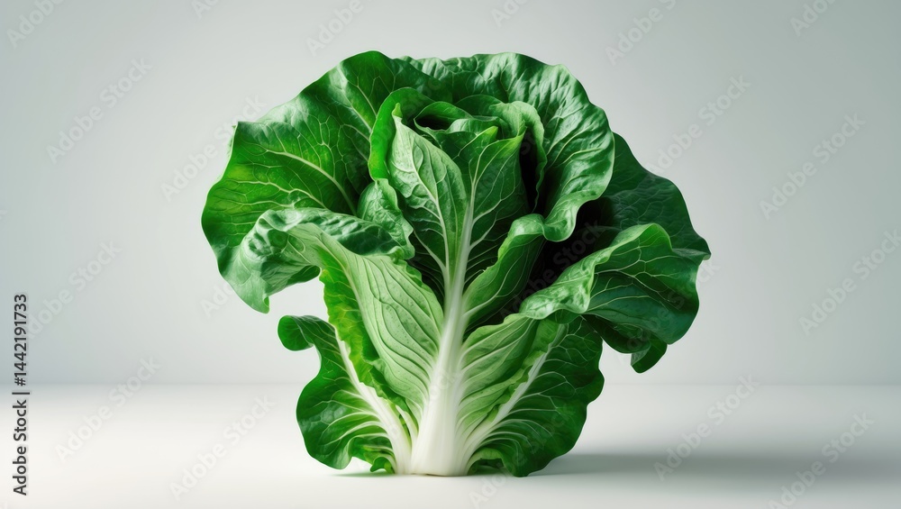 Poster single lettuce leaf featured on a backdrop