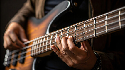 Obraz premium close up of a bass player