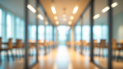 Blurred focus on office interior scene