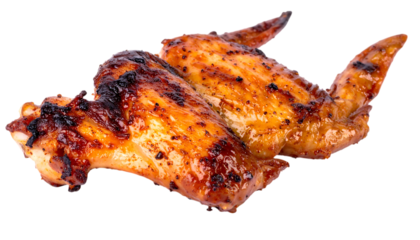 Grilled chicken wings traditional tasty delicious meat meal pieces isolated on a transparent background,meat, grilled, isolated, roast, roasted, white, chicken, cooked, fried, meal, brown, cooking, 