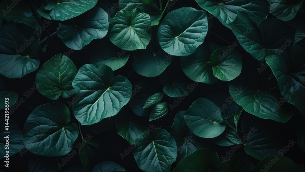 Poster green leaf surface in close-up. natural leaf texture from above