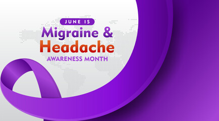 National Migraine and headache awareness month. Is observed every year in June. Suitable for background, banner, card, poster, template.