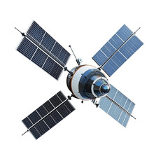 Satellite in space solar panels energy technology exploration universe