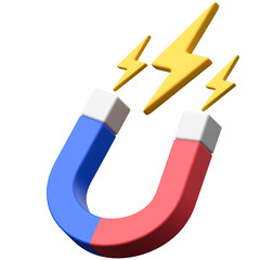 Magnet Power 3D icon on transparent