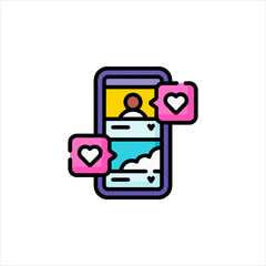 mobile phone with social media icons