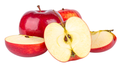 Red apple around full side bites isolated on transparent background,apple, juicy, ripe, freshness, isolated, white, healthy, nature, red, delicious, diet, food, fresh, fruit, organic, sweet, 