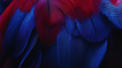 Obraz premium Vibrant Parrot Feather Close-up