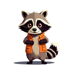 Cute raccoon vector graphic and illustration