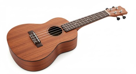 Obraz premium Brown ukulele isolated on white background