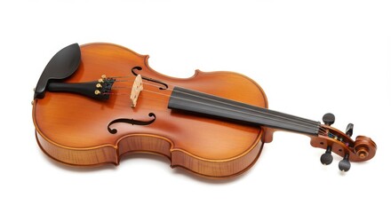 Violin isolated on white background, a stringed musical instrument