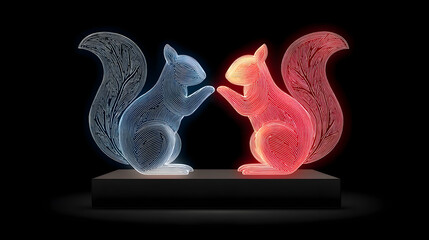 playing on a neon tree in an artificial environment