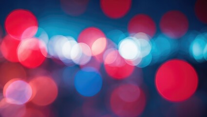 Fototapeta premium BLURRED RED CIRCLE LIGHTS ILLUMINATING, ABSTRACT BOKEH EFFECT