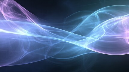 Fototapeta premium Digital waveforms in blue and purple, abstract background. Abstract digital background with flowing waves in vibrant blue and purple hues.