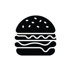 burger icon silhouette vector illustration