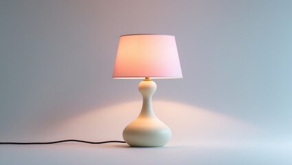 Standalone modern lamp with a white lampshade in color