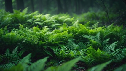 A plethora of ferns with a summer green texture