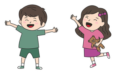 행복한 남자아이 여자아이 02