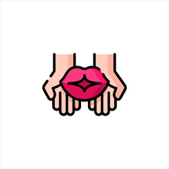 hand holding a red heart