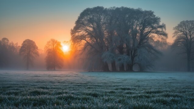 Cheerful frosty dog walks