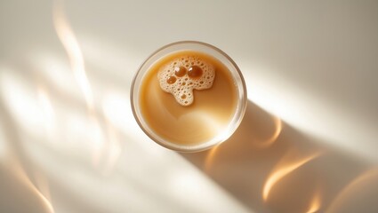 Tea with milk on a plain white backdrop