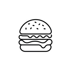 burger outline vector icon illustration