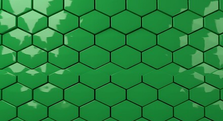 Fototapeta premium Emerald Hexagon Harmony AI Generated