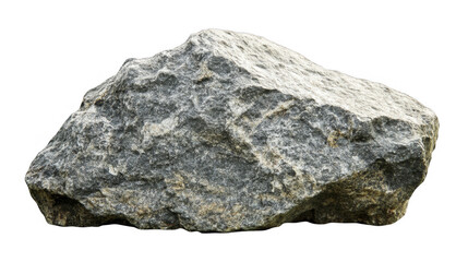 Fototapeta premium Textured boulder of granite stone displaying complex patterns and rugged surface, great for compositing into scenes, on a transparent background, PNG image, PNG file.