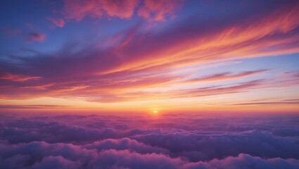Obraz premium Twilight panoramic view of an empty, stunning sky.