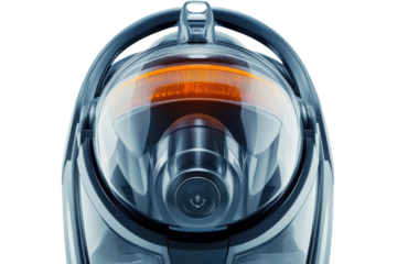 Futuristic Helmet Design Sleek Dark Grey Orange Filter Close up View