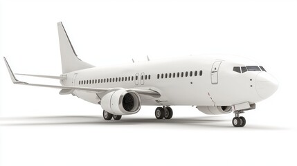 Obraz premium White Passenger Airplane on White Background