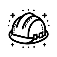Safety helmet illustration for construction site and workplace safety concept